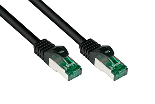 Good Connections® PREMIUM Cat. 6A OUTDOOR Patchkabel - 15 m - IP66 mit Rastnasenschutz - 10-GIGABIT, KUPFERLEITER / CU - S/FTP, PiMF - 500MHz - für den Außenbereich, UV- und Wasser resistent - SCHWARZ von Good Connections