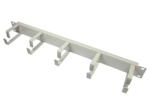 Good Connections 19" Kabelführungspanel 1HE - mit 5 Metallbügeln - für 19 Zoll Netzwerk Server-, Wandgehäuse / Wandschrank - lichtgrau RAL7035 von Good Connections