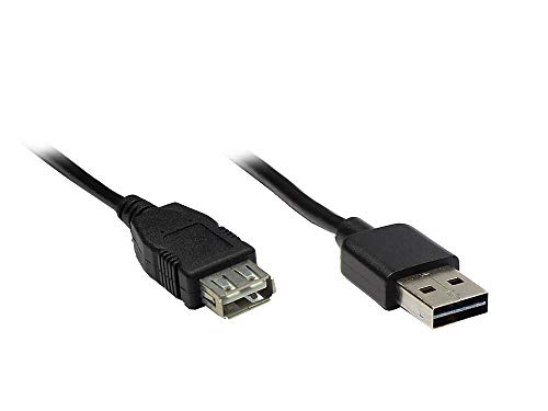 Good Connections 2511-EU01 Verlängerungskabel USB 2.0 Easy Stecker A auf Buchse A, 1m schwarz von Good Connections
