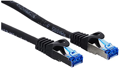 Good Connections® SmartFLEX Cat.6A Patchkabel - 2 m - Hochflexibles kurzes 10-GIGABIT PREMIUM-Ethernetkabel KUPFERLEITER / CU - Rastnasenschutz - S/FTP PiMF - halogenfrei (LSZH) - 500MHz - SCHWARZ von Good Connections