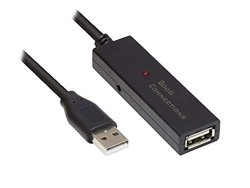 Good Connections AKTIVES USB 2.0 Verlängerungskabel - 20 m - Stecker A an Buchse A - KUPFERLEITER/CU - Poweranschluss für stromhungrige Geräte - Repeater-Kabel mit Signalverstärkung - SCHWARZ Good Connections AKTIVES USB 2.0 Verlängerungskabel - 20 m - Stecker A an Buchse A - KUPFERLEITER/CU - Poweranschluss für stromhungrige Geräte - Repeater-Kabel mit Signalverstärkung - SCHWARZ von Good Connections