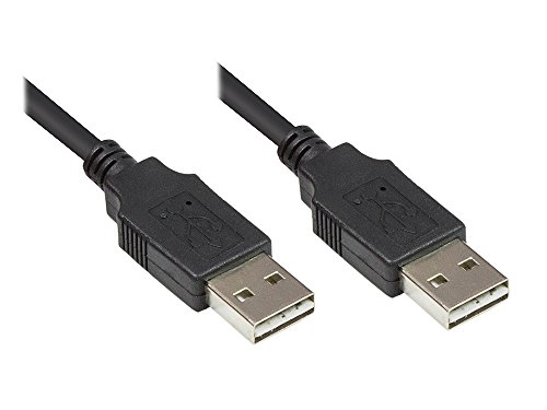 Good Connections Anschlusskabel USB 2.0 EASY A Stecker an EASY A Stecker (beidseitig verwendbar) - Folien- und Geflechtschirmung, Kupferadern (OFC) - High-Speed bis zu 480 Mbit/s - schwarz, 3 m von Good Connections