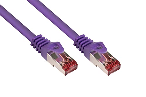 Good Connections Cat. 6 Ethernet LAN Patchkabel mit Rastnasenschutz RNS, S/FTP, PiMF, PVC, 250Mhz, Gigabit-fähig (10/100/1000-Base-T Ethernet Netzwerke), für Patchfelder, Patchpanels, Switch, Router, Modems, violett, 7,5m von Good Connections