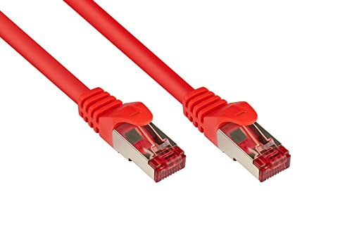 Good Connections Cat. 6 Ethernet LAN Patchkabel mit Rastnasenschutz RNS, S/FTP, PiMF, PVC, 250Mhz, Gigabit-fähig (10/100/1000-Base-T Ethernet Netzwerke), für Patchfelder, Patchpanels, Switch, Router, Modems, rot, 3m von Good Connections