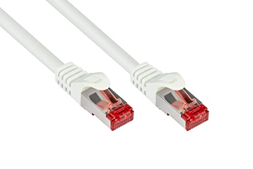 Good Connections Cat. 6 Ethernet LAN Patchkabel mit Rastnasenschutz RNS, S/FTP, PiMF, PVC, 250Mhz, Gigabit-fähig (10/100/1000-Base-T Ethernet Netzwerke), für Patchfelder, Patchpanels, Switch, Router, Modems, weiß, 3m von Good Connections