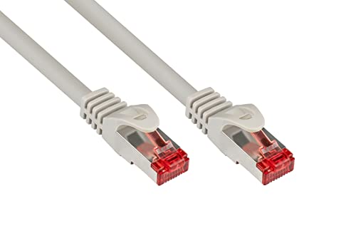 Good Connections Cat. 6 Ethernet LAN Patchkabel mit Rastnasenschutz RNS, S/FTP, PiMF, PVC, 250Mhz, Gigabit-fähig (10/100/1000-Base-T Ethernet Netzwerke), für Patchfelder, Patchpanels, Switch, Router, Modems, grau, 5m von Good Connections