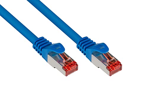 Good Connections Cat. 6 Ethernet LAN Patchkabel mit Rastnasenschutz RNS, S/FTP, PiMF, PVC, 250Mhz, Gigabit-fähig (10/100/1000-Base-T Ethernet Netzwerke), für Patchfelder, Patchpanels, Switch, Router, Modems, blau, 3m von Good Connections