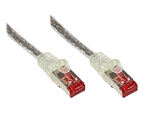 Good Connections Cat. 6 Ethernet LAN Patchkabel mit Rastnasenschutz RNS, S/FTP, PiMF, PVC, 250Mhz, Gigabit-fähig (10/100/1000-Base-T Ethernet Netzwerke), für Patchfelder, Patchpanels, Switch, Router, Modems, transparent, 2m von Good Connections