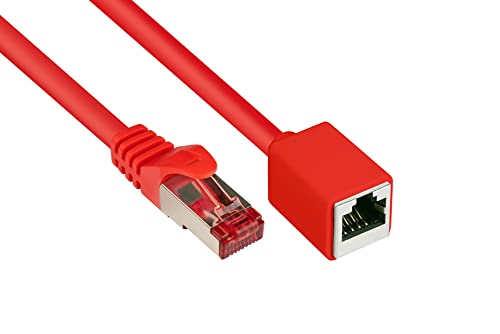 Good Connections Cat.6 Ethernet LAN Patchkabel-Verlängerung mit Rastnasenschutz RNS , S/FTP, PiMF, PVC, 250MHz, OFC, CU - Gigabit-fähig (10/100/1000-Base-T Ethernet Netzwerke) - rot, 3 m von Good Connections