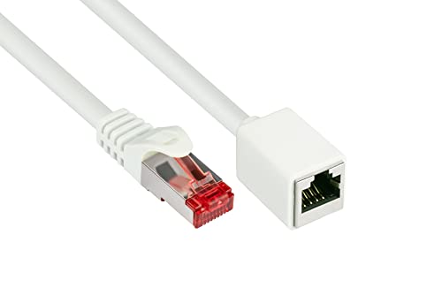 Good Connections Cat.6 Ethernet LAN Patchkabel-Verlängerung mit Rastnasenschutz RNS , S/FTP, PiMF, PVC, 250MHz, OFC, CU - Gigabit-fähig (10/100/1000-Base-T Ethernet Netzwerke) - weiß, 5 m von Good Connections
