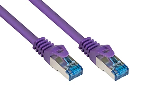 Good Connections Cat.6A Ethernet LAN Patchkabel mit Rastnasenschutz RNS, S/FTP, PiMF, halogenfrei, 500MHz, OFC, 10-Gigabit-fähig (10/100/1000/10000-Base-T Ethernet Netzwerke) - z.B. für Patchpanel, Switch, Router, Modem - violett, 40m von Good Connections