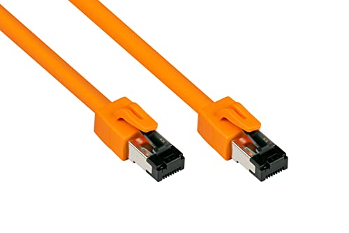Good Connections PREMIUM Cat. 8.1 Patchkabel - 1 m - RNS Rastnasenschutz -S/FTP- 40GB/2000MHz - KUPFER-Leiter CU - Halogenfrei LSZH - Netzwerk-LAN-Kabel kompatibel zu CAT. 7 / 6A / 6 / 5e - ORANGE von Good Connections