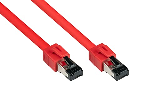Good Connections PREMIUM Cat. 8.1 Patchkabel - 3 m - RNS Rastnasenschutz -S/FTP- 40GB/2000MHz - KUPFER-Leiter CU - Halogenfrei LSZH - Netzwerk-LAN-Kabel kompatibel zu CAT. 7 / 6A / 6 / 5e - ROT von Good Connections