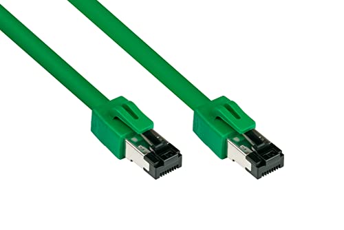 Good Connections PREMIUM Cat. 8.1 Patchkabel - 5 m - RNS Rastnasenschutz -S/FTP- 40GB/2000MHz - KUPFER-Leiter CU - Halogenfrei LSZH - Netzwerk-LAN-Kabel kompatibel zu CAT. 7 / 6A / 6 / 5e - GRÜN von Good Connections