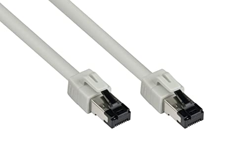 Good Connections PREMIUM Cat. 8.1 Patchkabel - 25 m - RNS Rastnasenschutz -S/FTP- 40GB/2000MHz - KUPFER-Leiter CU - Halogenfrei LSZH - Netzwerk-LAN-Kabel kompatibel zu CAT. 7 / 6A / 6 / 5e - GRAU von Good Connections