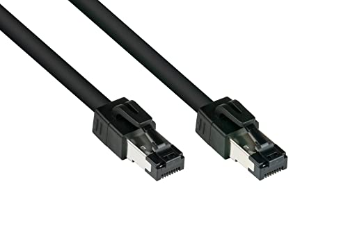 Good Connections PREMIUM Cat. 8.1 Patchkabel - 3 m - RNS Rastnasenschutz -S/FTP- 40GB/2000MHz - KUPFER-Leiter CU - Halogenfrei LSZH - Netzwerk-LAN-Kabel kompatibel zu CAT. 7 / 6A / 6 / 5e - SCHWARZ von Good Connections