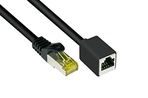 Good Connections RJ45 Ethernet LAN Patchkabel-Verlängerung mit Cat. 7 Rohkabel, mit Rastnasenschutz RNS , S/FTP, PiMF, halgenfrei, 500MHz, OFC, CU - 10-Gigabit-fähig (10/100/1000/10000-Base-T Ethernet Netzwerke) - schwarz, 2 m Good Connections RJ45 Ethernet LAN Patchkabel-Verlängerung mit Cat. 7 Rohkabel, mit Rastnasenschutz RNS , S/FTP, PiMF, halgenfrei, 500MHz, OFC, CU - 10-Gigabit-fähig (10/100/1000/10000-Base-T Ethernet Netzwerke) - schwarz, 2 m von Good Connections