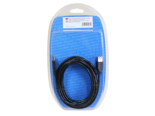 USB 3.0 Verlängerungskabel Stecker A an Buchse A, schwarz, 5m, Good Connections® von Good Connections