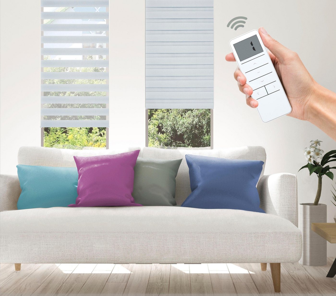Elektrisches Rollo Aline - SMART HOME, Good Life, Lichtschutz, ohne Bohren, Klemmfix, mit Fernbedienung von Good Life