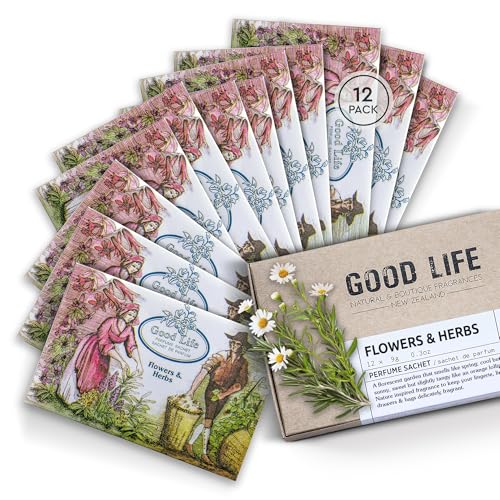 Good Life Blumen & Kräuter Schrankduft | Entwickelt in Neuseeland | 12 Duftsäckchen von GOOD LIFE