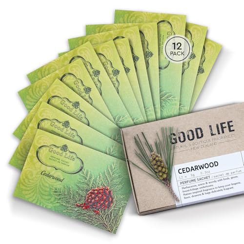 Good Life Zedernholz Schrankduft | Entwickelt in Neuseeland | 12 Duftsäckchen von GOOD LIFE