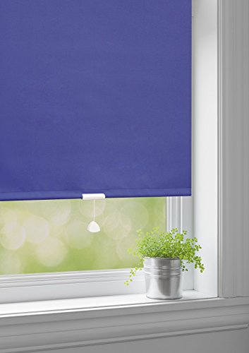 Springrollo Mittelzugrollo Schnapprollo Fensterrollo Rollo Lichtdurchlässig Sichtschutz Breiten 62 bis 222 cm Höhe 180 cm Blau (092 x 180 cm) von Good Life