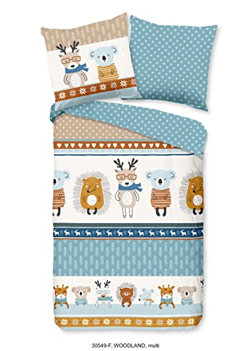 Bettbezug für Einzelbett, Flanell, 140 x 220 cm, Mehrfarbig, Nr. 30549 von Good Morning Kids