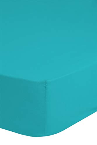 Emotion Spannbettlaken, Jersey, 200 x 220 cm, Blau, 200 x 220 cm, Aqua matt von Good Morning