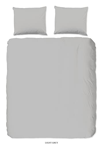 Good Morning Bettbezug für Doppelbett, 200 x 220 cm, Baumwolle (kein Bügeln), hellgrau von Good Morning