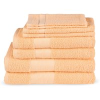 good morning Handtuch Set "Uni", (Set, 8 St., 2 Badetücher-2 Handtücher-2 Gästetücher-2 Waschhandschuhe), Baumwolle, Walkfrottee, Bordüre, 500 GSM,Einfarbig, ohne Aufhängung von Good Morning