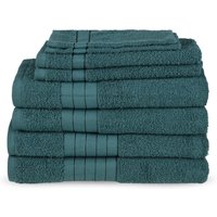 good morning Handtuch Set "Uni", (Set, 8 St., 2 Badetücher-2 Handtücher-2 Gästetücher-2 Waschhandschuhe), Baumwolle, Walkfrottee, Bordüre, 500 GSM,Einfarbig, ohne Aufhängung von Good Morning
