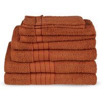 good morning Handtuch Set "Uni", (Set, 8 St., 2 Stück 70x140 cm-2 Stück 50x100 cm-2 Stück 30x50 cm-2 Stück 16x21 cm), Baumwolle, Walkfrottee, Bordüre, 500 GSM, Einfarbig, ohne Aufhängung von Good Morning