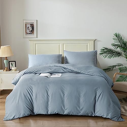 Good Nite Bettbezug-Set mit Kissenbezügen, weiche Mikrofaser, Blau/Grau, Doppelbett 200 x 200 cm von Good Nite