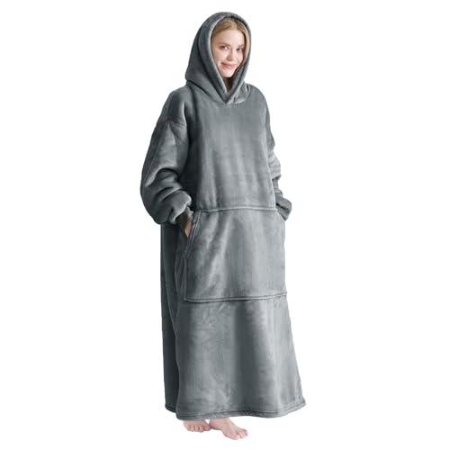 Good Nite Decke mit Ärmeln für Frauen und Männer Sherpa kuscheldecke Tragbare Decken Adult Cosy Sweater Tragbare Warm Decken Übergroßer hoodie mit Taschen Grau Sherpa-90x130 cm Good Nite Decke mit Ärmeln für Frauen und Männer Sherpa kuscheldecke Tragbare Decken Adult Cosy Sweater Tragbare Warm Decken Übergroßer hoodie mit Taschen Grau Sherpa-90x130 cm von Good Nite