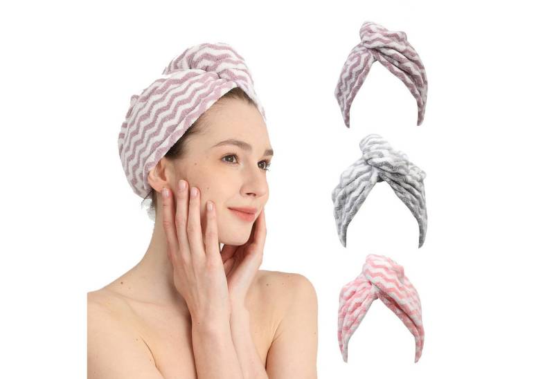 Good Nite Handtücher 3er-Set Haarturban super saugfähig schnelltrocknend Haarhandtuch Wrap von Good Nite