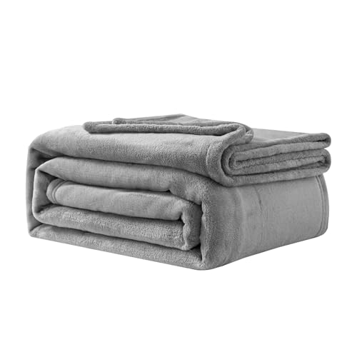 Good Nite Kuscheldecke Flauschige Fleecedecke 230 x 270 cm Tagesdecken Sofadecke Weiche Große Decken und Überwürfe für Erwachsene Überwürfe für Sofas Warm Maschinenwaschbar Grau von Good Nite