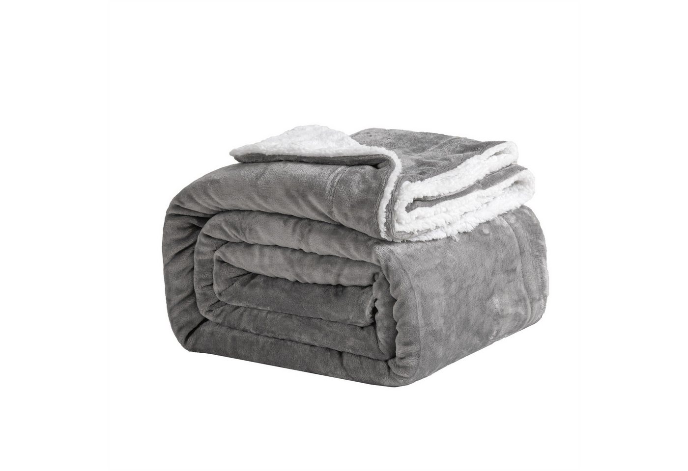 Wohndecke Sherpa-Fleece-Wohndecke, wendbar, kuschelig, warm, Grau, Einzelbett, Good Nite, Kuscheldecke, Polyester, für Zuhause und Reisen Wohndecke Sherpa-Fleece-Wohndecke, wendbar, kuschelig, warm, Grau, Einzelbett, Good Nite, Kuscheldecke, Polyester, für Zuhause und Reisen von Good Nite