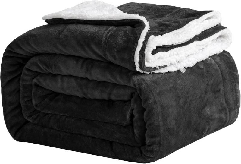 Wohndecke Kuschelige Wohndecke Fleecedecke mit Sherpa-Futter als Sofaüberwurf, Good Nite, Reversible, Skin Friendly, Lightweight, Tear Resistant, Breathable von Good Nite