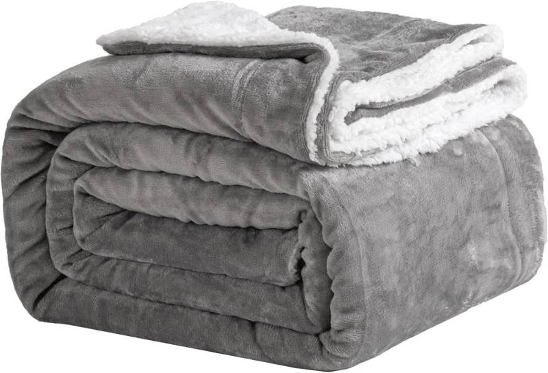Wohndecke Kuschelige Wohndecke Fleecedecke mit Sherpa-Futter als Sofaüberwurf, Good Nite, Reversible, Skin Friendly, Lightweight, Tear Resistant, Breathable von Good Nite