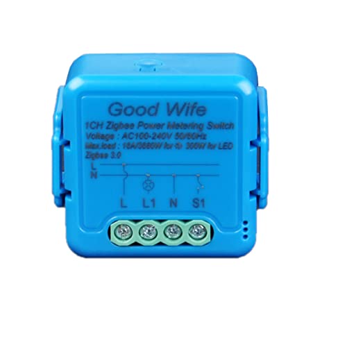 Good Wife Zigbee Switch mit elektrischem Verbrauchsmessgerät, Mini-Modul 16A/3500W, kompatibel mit Amazon Alexa/Google Home, Fernbedienung Smart Life Tuya App, 220V/110V (1) von Good Wife