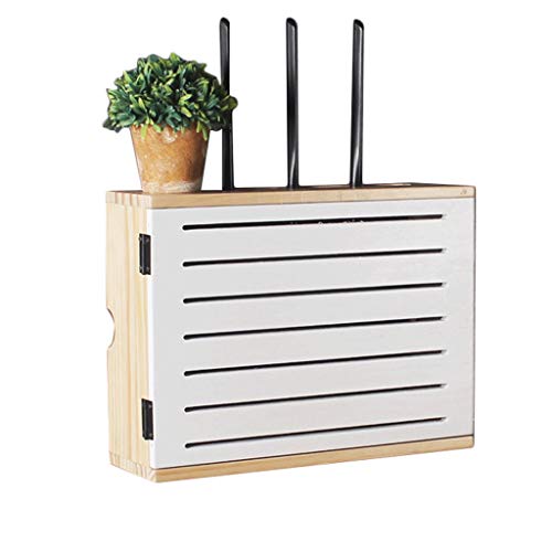 Massivholz-Wifi Wireless Router Regal - Wohnzimmer Multimedia Set-Top-Box Shielding Box TV Schrank Storage Box Rack-Draht-Plug-in-Box-Wand (Size : Inner diameter 45cm) von Good decoration
