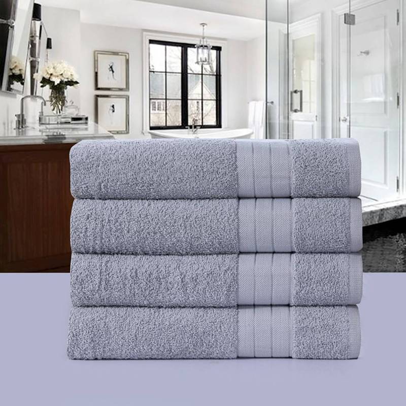 home24 Handtuchset Branda 4er-Set Grau/Silbergrau von home24