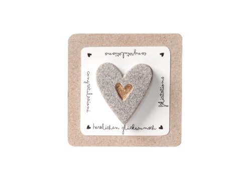 Good old Friends Terrazzo Herzmagnet Herzlichen Glückwunsch von Good old Friends