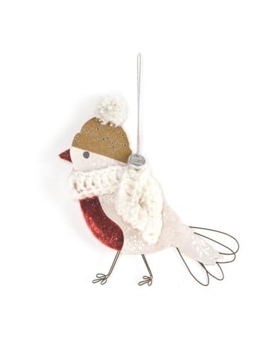 Good old Friends Wintervogel Rot/Blumen, weißer Schal von Good old Friends