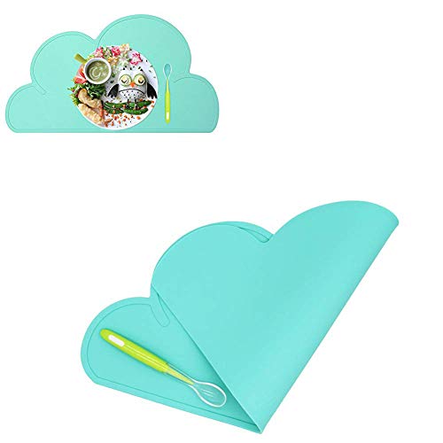 Tischset Kinder platzdeckchen Kinder silikon Wolke platzset wasserdicht (Grün) von Good partner