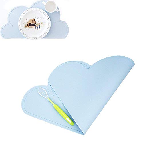 Tischset Kinder platzdeckchen Good partner Kinder silikon Wolke platzset wasserdicht （Hellblau） von Good partner