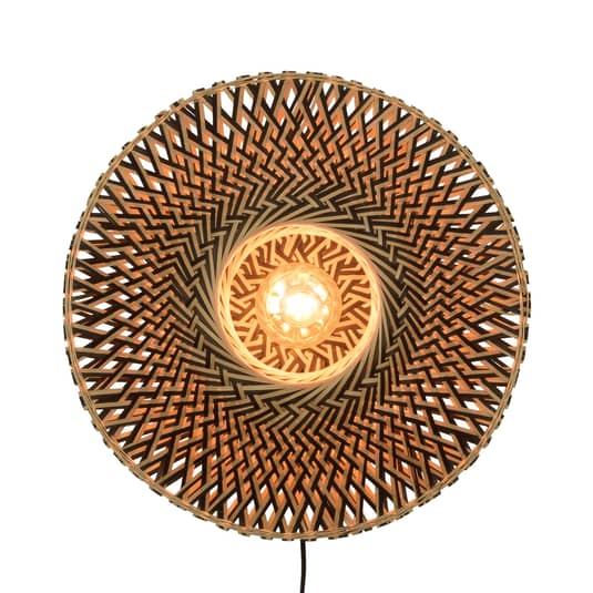 Good & Mojo Bali Wandleuchte Aus Bambus ø 44 Cm Wandleuchte Deko Wandlicht E27 B-Ware von Good&Mojo
