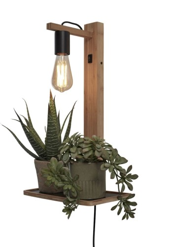 Good & Mojo Flores Wandleuchte Wandlampe Leuchte Lampe Licht Mit Ablage Natur B-Ware von Good&Mojo
