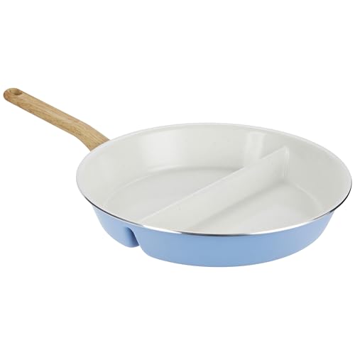 GoodCook Healthy Ceramic Titanium Infused 30.5 cm Divided Skillet, Light Blue - Ceramic Cookware, Nonstick Cooking Pan, Divided Frying Pan Skillet for Eggs, Meats, Vegetables, Sauces, Warming von GoodCook