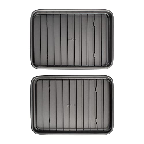 GoodCook Mini-Backbleche Backform Kuchenblech Ofen Zubehör, Antihaftbeschichtung, Stahl, 22,9 x 15,7 cm, Grau (4221) von GoodCook